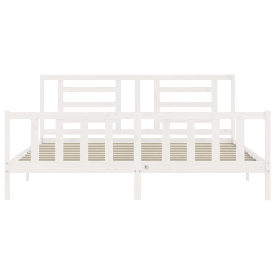 Estructura cama de matrimonio con cabecero madera maciza