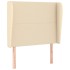 Cabecero con orejas de tela color crema 93x23x118/128