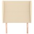 Cabecero con orejas de tela color crema 93x23x118/128