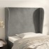 Cabecero con orejas de terciopelo gris claro 103x23x118/128