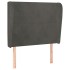 Cabecero con orejas de terciopelo gris oscuro 93x23x118/128