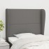 Cabecero con orejas de tela gris oscuro 83x23x118/128