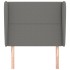 Cabecero con orejas de tela gris oscuro 83x23x118/128