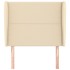 Cabecero con orejas de tela color crema 93x23x118/128