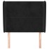 Cabecero con orejas de terciopelo negro 83x23x118/128