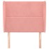 Cabecero con orejas de terciopelo rosa 93x23x118/128