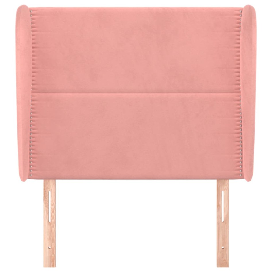 Cabecero con orejas de terciopelo rosa 93x23x118/128