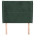 Cabecero con orejas de terciopelo verde oscuro 93x23x118/128