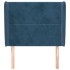 Cabecero con orejas de terciopelo azul oscuro 103x23x118/128