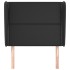 Cabecero con orejas de cuero sintético negro 83x23x118/128