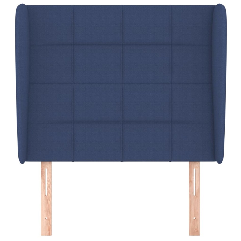 Cabecero con orejas de tela azul 103x23x118/128