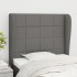 Cabecero con orejas de tela gris oscuro 83x23x118/128