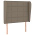 Cabecero con orejas de tela gris taupe 103x23x118/128