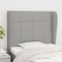 Cabecero con orejas de tela gris claro 93x23x118/128