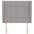 Cabecero con orejas de tela gris claro 93x23x118/128