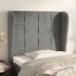 Cabecero con orejas de terciopelo gris claro 93x23x118/128