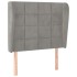 Cabecero con orejas de terciopelo gris claro 93x23x118/128