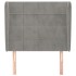 Cabecero con orejas de terciopelo gris claro 93x23x118/128