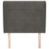Cabecero con orejas de terciopelo gris oscuro 103x23x118/128