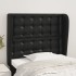 Cabecero con orejas de cuero sintético negro 83x23x118/128