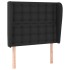 Cabecero con orejas de cuero sintético negro 83x23x118/128