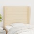 Cabecero con orejas de tela color crema 83x23x118/128