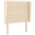 Cabecero con orejas de tela color crema 83x23x118/128