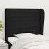 Cabecero con orejas de tela negro 93x23x118/128