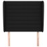Cabecero con orejas de tela negro 93x23x118/128