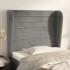 Cabecero con orejas de terciopelo gris claro 93x23x118/128