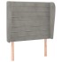 Cabecero con orejas de terciopelo gris claro 93x23x118/128