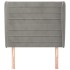 Cabecero con orejas de terciopelo gris claro 93x23x118/128