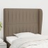 Cabecero con orejas de tela gris taupe 83x23x118/128