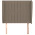 Cabecero con orejas de tela gris taupe 83x23x118/128