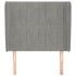 Cabecero con orejas de terciopelo gris claro 103x23x118/128