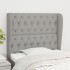 Cabecero con orejas de tela gris claro 93x23x118/128