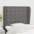 Cabecero con orejas de tela gris oscuro 83x23x118/128