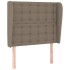 Cabecero con orejas de tela gris taupe 103x23x118/128