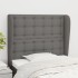 Cabecero con orejas de tela gris oscuro 93x23x118/128