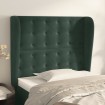 Cabecero con orejas de terciopelo verde oscuro 83x23x118/128 cm