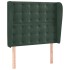 Cabecero con orejas de terciopelo verde oscuro 83x23x118/128