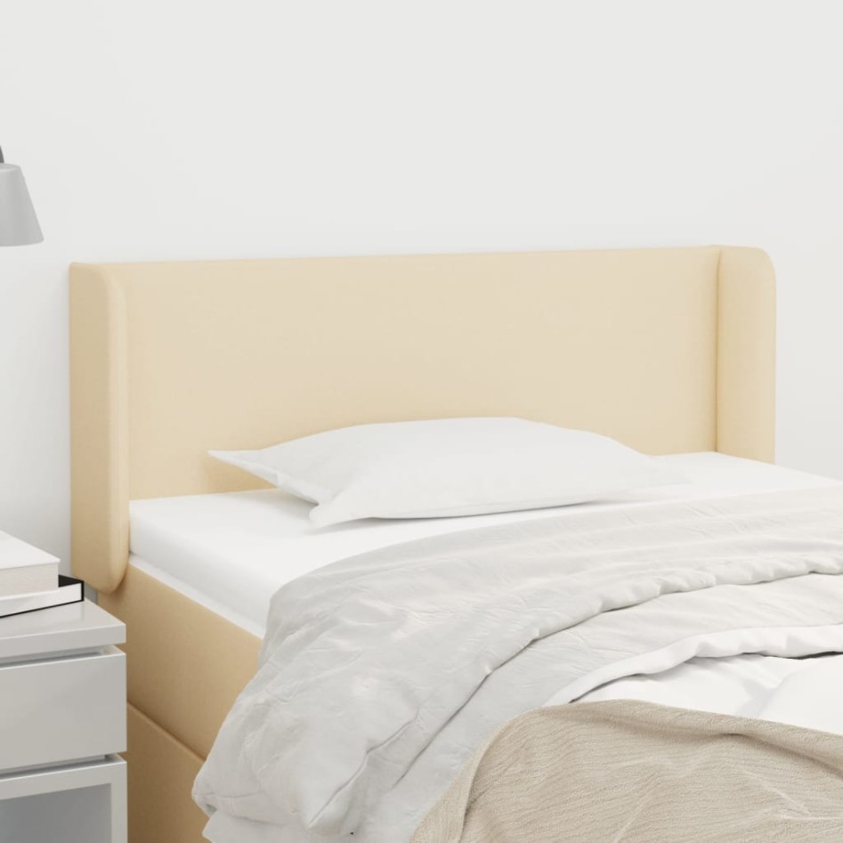 Cabecero de tela color crema 93x16x78/88