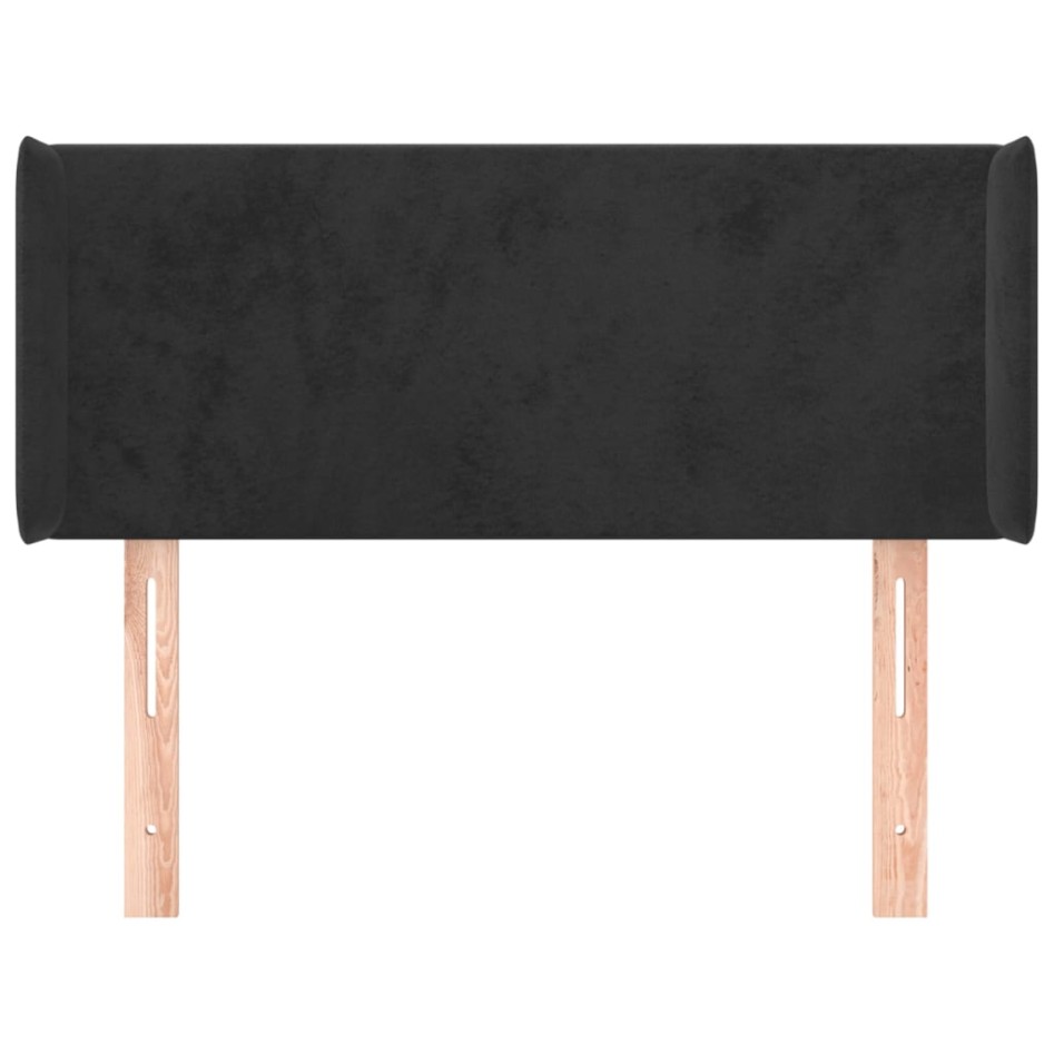 Cabecero de terciopelo negro 93x16x78/88
