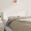 Cabecero de cuero sintético blanco 147x16x78/88 cm