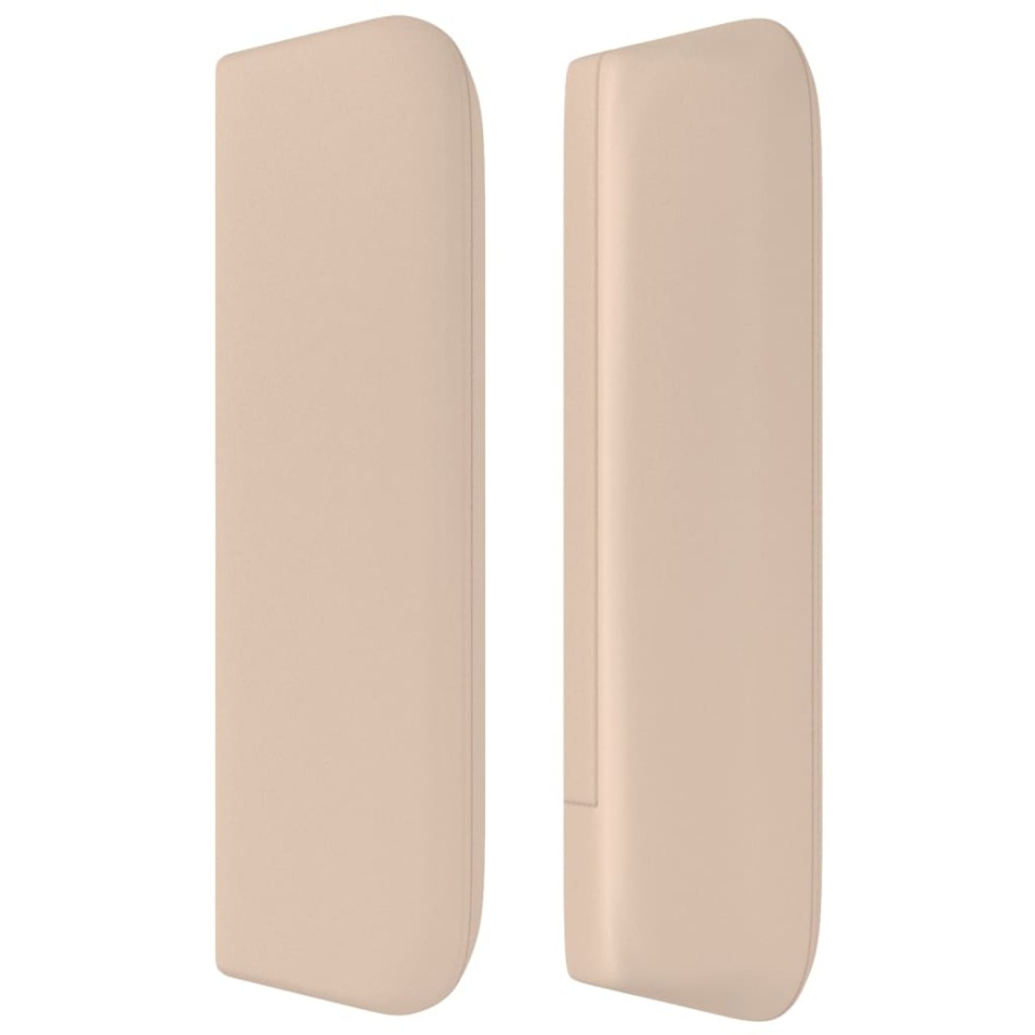 Cabecero de cuero sintético color capuchino 203x16x78/88