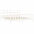 Estructura de cama con cabecero madera maciza blanco 200x200