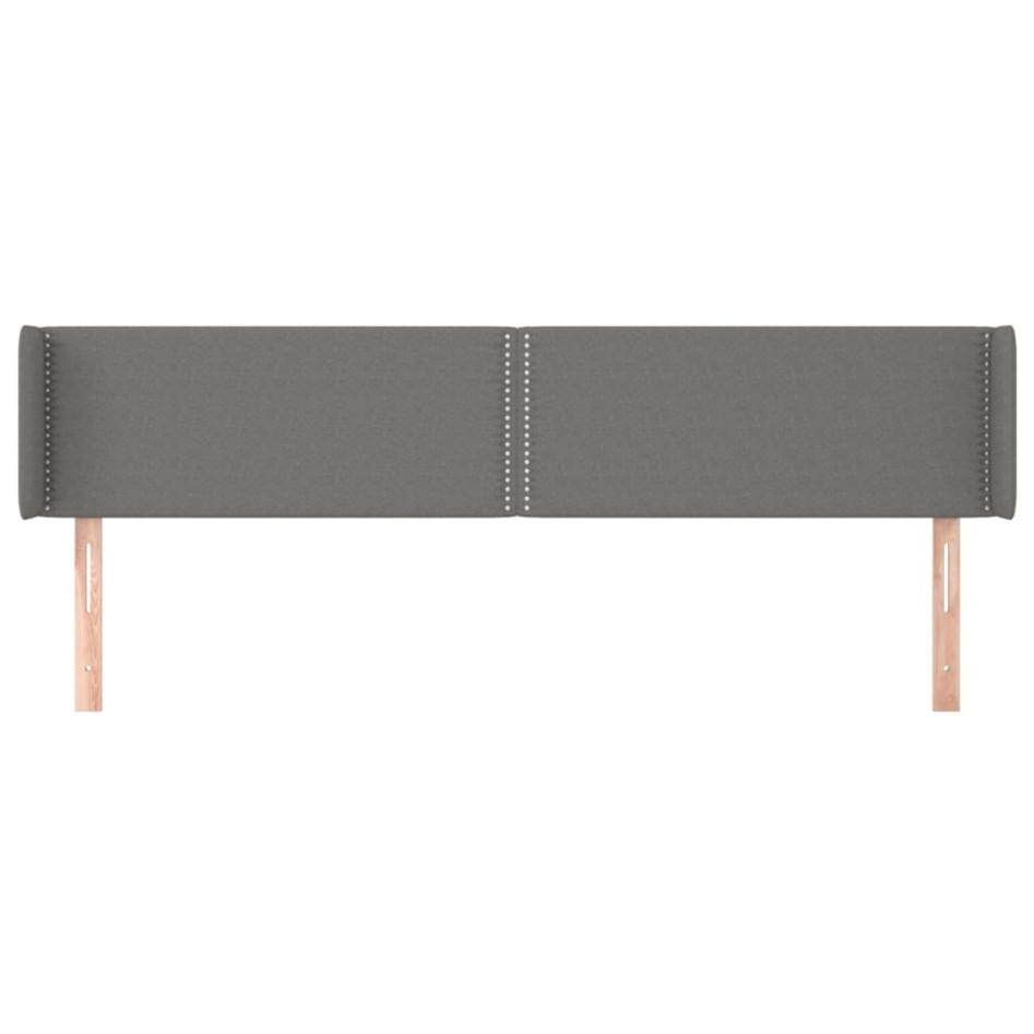 Cabecero de tela gris oscuro 183x16x78/88