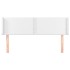 Cabecero de cuero sintético blanco 147x16x78/88