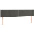 Cabecero de terciopelo gris oscuro 163x16x78/88