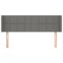 Cabecero de tela gris oscuro 147x16x78/88
